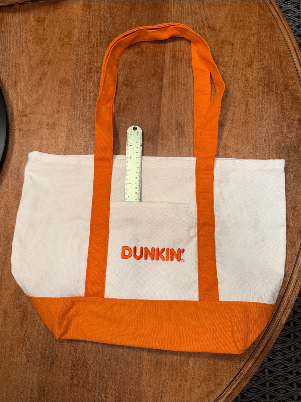 Dunkin' Women's Orange and White Canvas Tote Bag